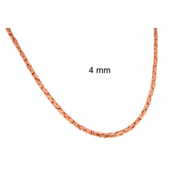 Collier chaine royal byzantine rond plaqué or rosé ou doublé