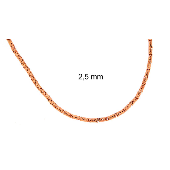 Collier Chaîne Royale Byzantine Or Rose - Plaqué Or, Unisexe, Neuf Avec Emballage, Marque Tendenze-Italy