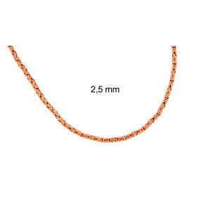 Collier chaine royal byzantine rond plaqué or rosé  2,5 mm 40 cm