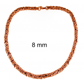 Collar cadena bizantino redondo chapado en oro rosa 2,5 mm 40 cm