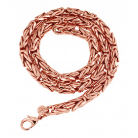 Collar cadena bizantino redondo chapado en oro rosa 2,5 mm 40 cm