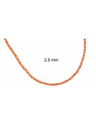 Collana catena bizantina rotonda placcata oro rosa 2,5 mm 40 cm