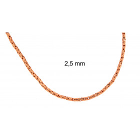 Necklace round Kings Royal Byzantine Chain Rosegold Plated 4 mm 50 cm