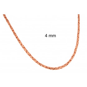 Collier chaine royal byzantine rond plaqué or rosé  4 mm 50 cm