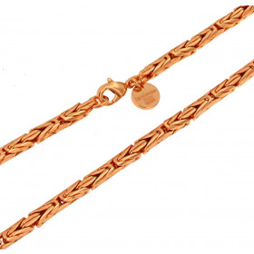 Collar cadena bizantino redondo chapado en oro rosa 4 mm 50 cm