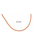 Necklace round Kings Royal Byzantine Chain Rosegold Plated 4 mm 50 cm