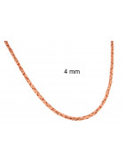 Königskette rund geschliffen rosevergoldet 4 mm 50 cm