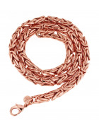 Collar cadena bizantino redondo chapado en oro rosa 4 mm 50 cm