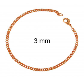 Curb Chain Bracelet Rosegold Doublé or Plated