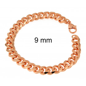 Curb Chain Bracelet Rosegold Plated 3 mm 16 cm