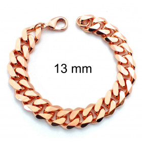 Bracelet chaine Gourmette plaqué or rose 3 mm 16 cm