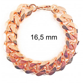 Pulsera cadena grumetta bañado en oro rosa 3 mm 16 cm