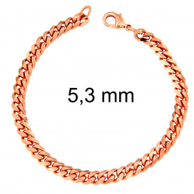 Bracelet chaine Gourmette or rose doublé 3 mm 18 cm