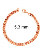 Curb Chain Bracelet Rosegold Doublé 3 mm 18 cm