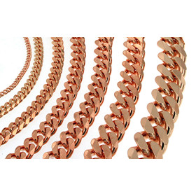 Bracciale Grumetta oro rosa doublé 7 mm 16 cm