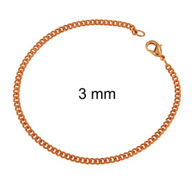Bracciale Grumetta oro rosa doublé 7 mm 16 cm