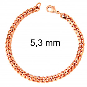 Bracelet chaine Gourmette or rose doublé 16,5 mm 21 cm