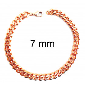 Bracelet chaine Gourmette or rose doublé 16,5 mm 21 cm