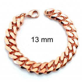 Bracelet chaine Gourmette or rose doublé 16,5 mm 21 cm
