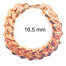 Bracelet chaine Gourmette or rose doublé 16,5 mm 21 cm