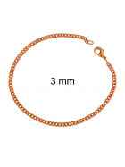Bracelet chaine Gourmette or rose doublé 16,5 mm 21 cm
