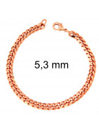 Bracelet chaine Gourmette or rose doublé 16,5 mm 21 cm