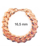 Bracelet chaine Gourmette or rose doublé 16,5 mm 21 cm