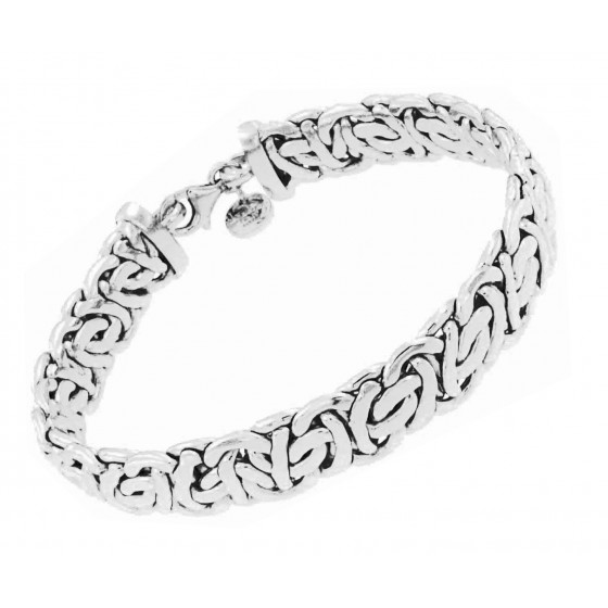 Bracelet Byzantine Silver Plated 13 mm 19 cm Men Women Jewellery