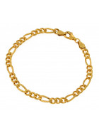 Bracelet Figaro Chain Sterling Silver 18kt Gold Plated