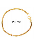Pulsera cadena veneciana chapado en oro 2,6 mm 16 cm