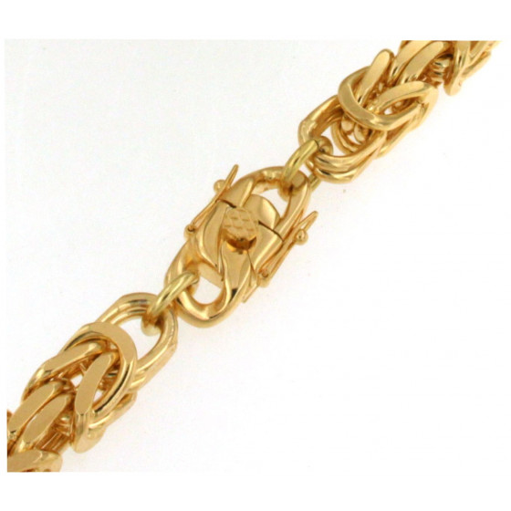 Pulsera Bizantina Cadena chapado en oro 6 mm 19 cm