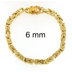 Bracciale Bizantina Chaine placcato oro 6 mm 19 cm