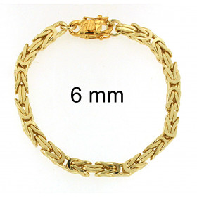 Bracelet Kings Byzantine Chain Gold Plated 6 mm 19 cm