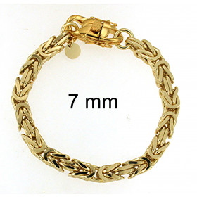 Bracciale Bizantina Chaine placcato oro 6 mm 19 cm