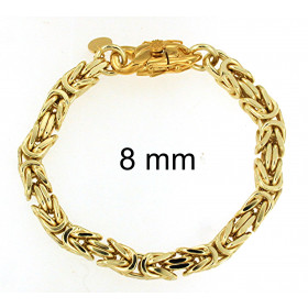 Bracciale Bizantina Chaine placcato oro 6 mm 19 cm