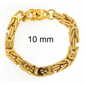 Pulsera Bizantina Cadena chapado en oro 6 mm 19 cm