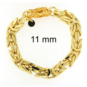 Pulsera Bizantina Cadena chapado en oro 6 mm 19 cm