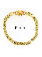 Bracciale Bizantina Chaine placcato oro 6 mm 19 cm