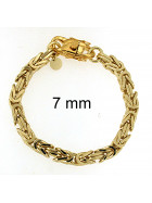 Pulsera Bizantina Cadena chapado en oro 6 mm 19 cm