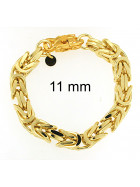 Bracciale Bizantina Chaine placcato oro 11 mm 21 cm