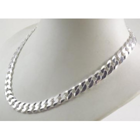 Collar cadena grumetta Plata de ley solida 10 mm 90 cm...