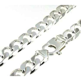 Collar cadena grumetta Plata de ley solida 10 mm 90 cm...