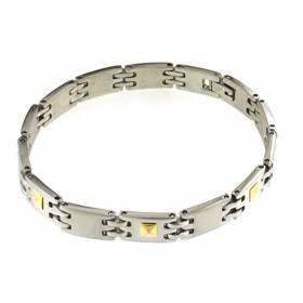Mens Bracelet stainless steel and gold