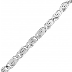 Collana catena lumachina placcata argento 5 mm 50 cm