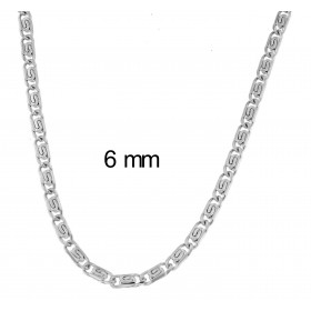 Necklace S-Curb Chain Silver Plated 10 mm 85 cm