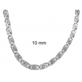 Necklace S-Curb Chain Silver Plated 10 mm 85 cm