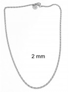 Necklace S-Curb Chain Silver Plated 10 mm 85 cm