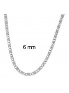 Necklace S-Curb Chain Silver Plated 10 mm 85 cm