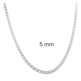 Collana catena Grumetta Traversino placcata argento 3 mm 55 cm