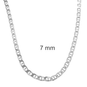 Collana catena Grumetta Traversino placcata argento 3 mm 55 cm